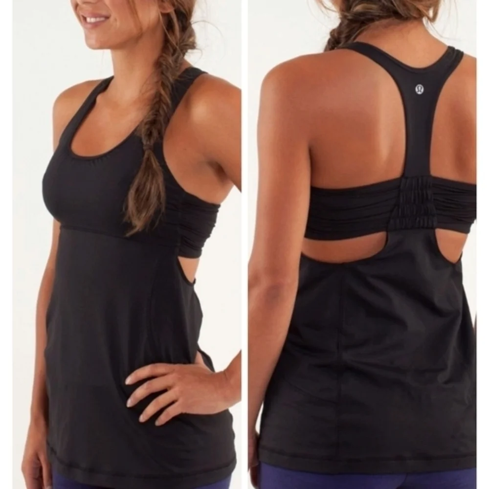 Lululemon Athletica Black Cutout Tank Top